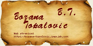 Božana Topalović vizit kartica